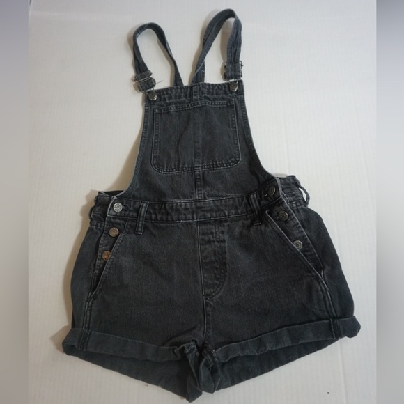 Black wash Madewell Overall Shorts shortalls size small - Picture 7 of 10